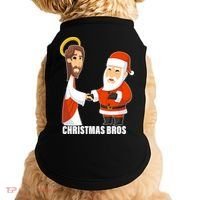 Christmas Bros Jesus And Santa Doggie Tank thumb 0