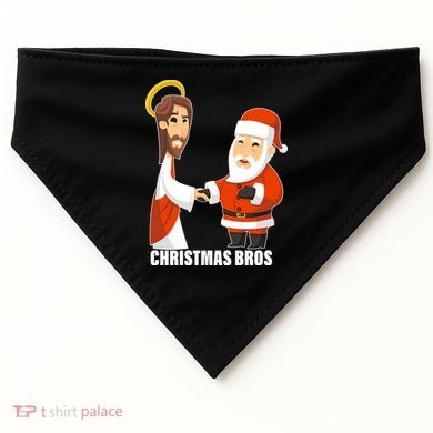 Christmas Bros Jesus And Santa USA-Made Doggie Bandana