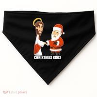 Christmas Bros Jesus And Santa USA-Made Doggie Bandana thumb 0