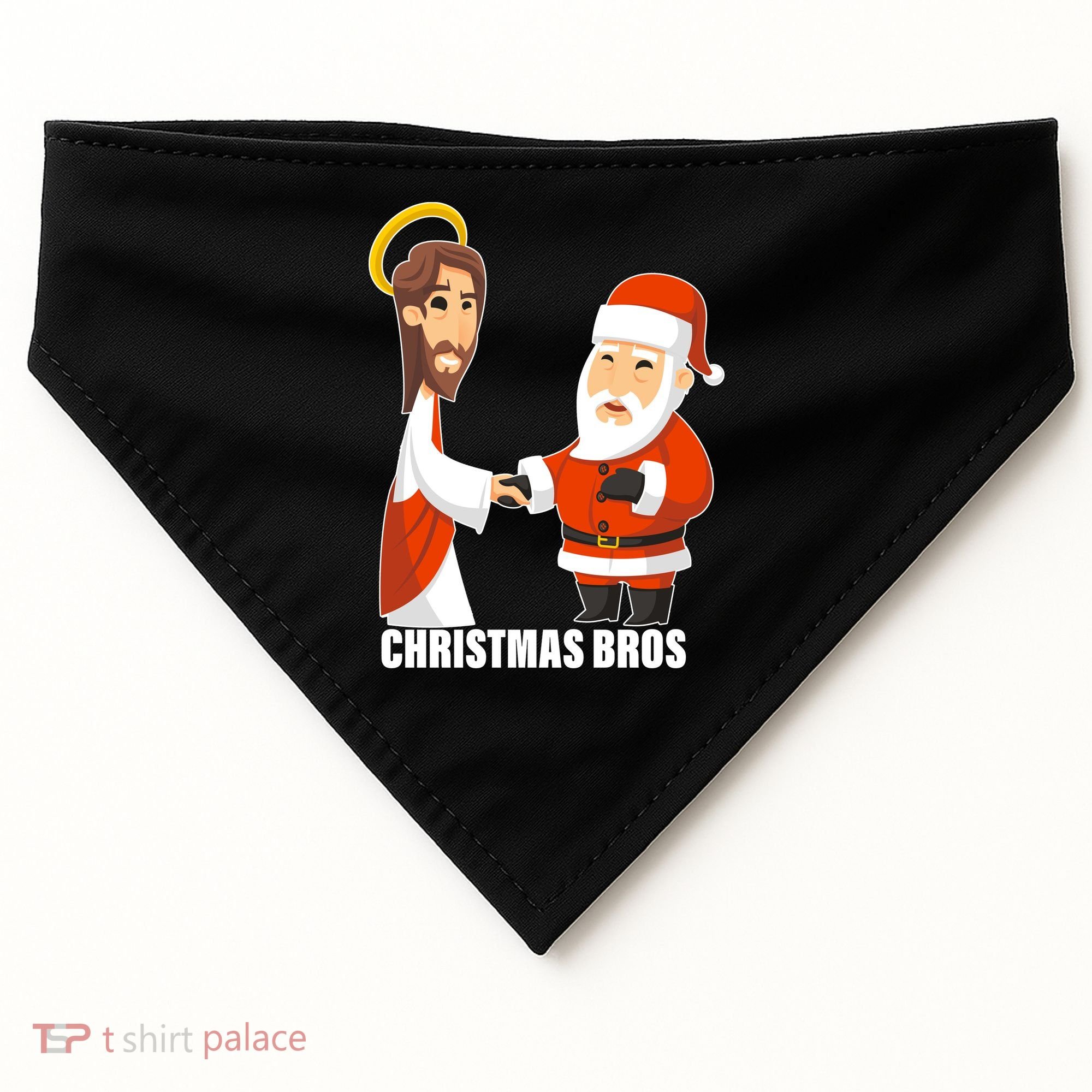 Christmas Bros Jesus And Santa USA-Made Doggie Bandana