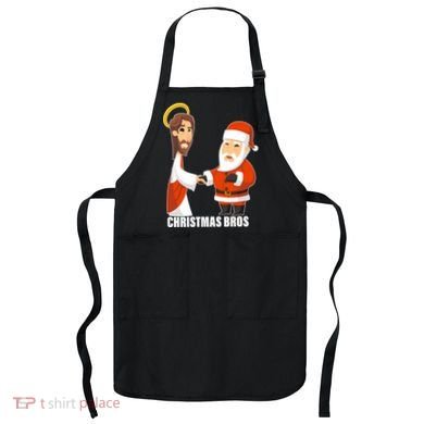 Christmas Bros Jesus And Santa Apron