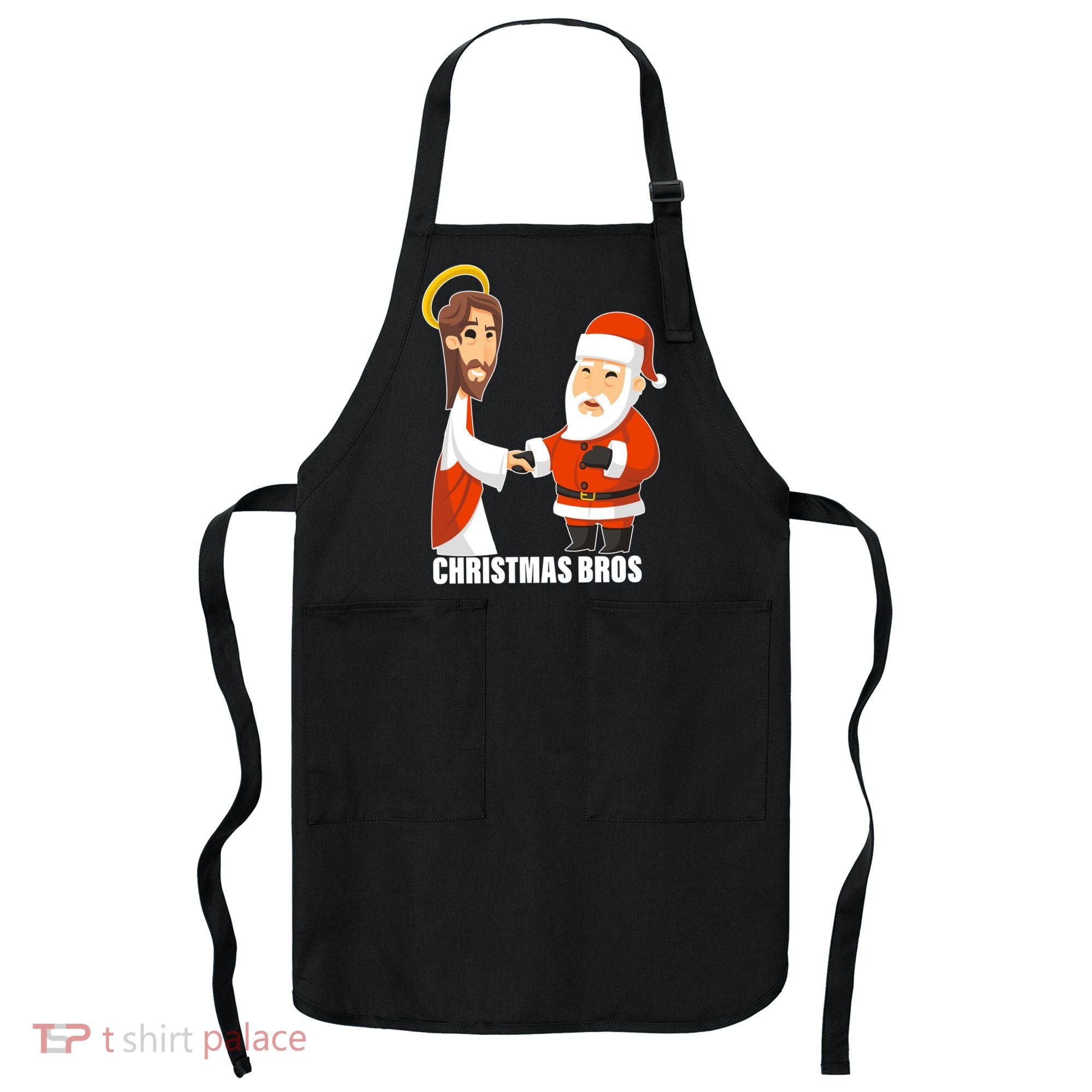 Christmas Bros Jesus And Santa Apron