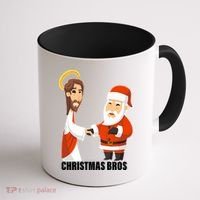Christmas Bros Jesus And Santa Coffee Mug thumb 1
