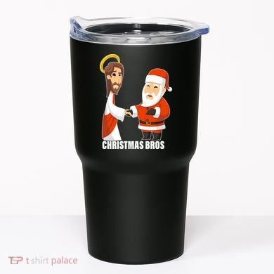 Christmas Bros Jesus And Santa Tumbler