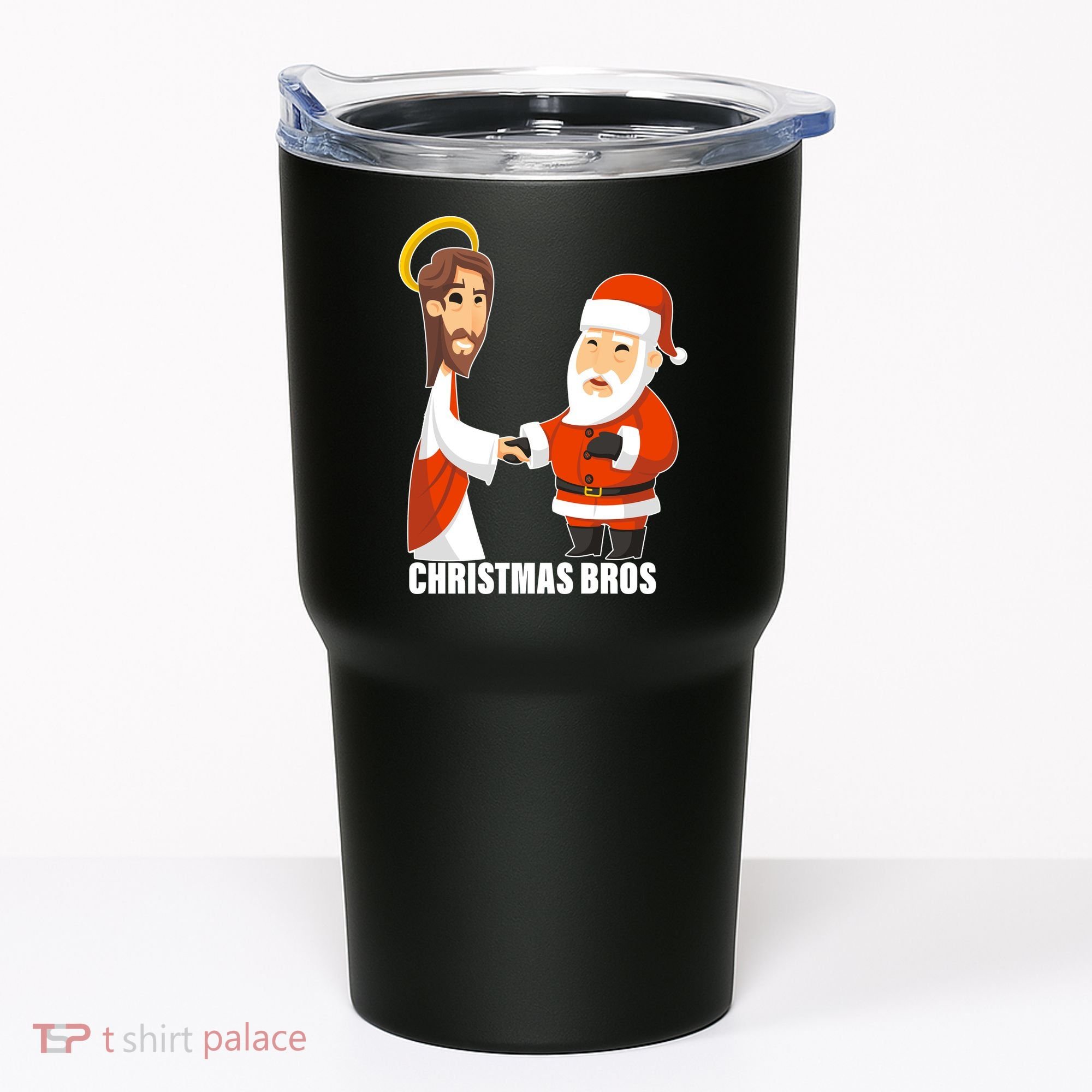 Christmas Bros Jesus And Santa Tumbler