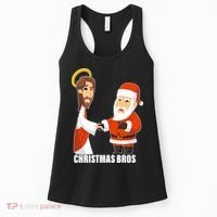 Christmas Bros Jesus And Santa Women's Tank Top thumb 0