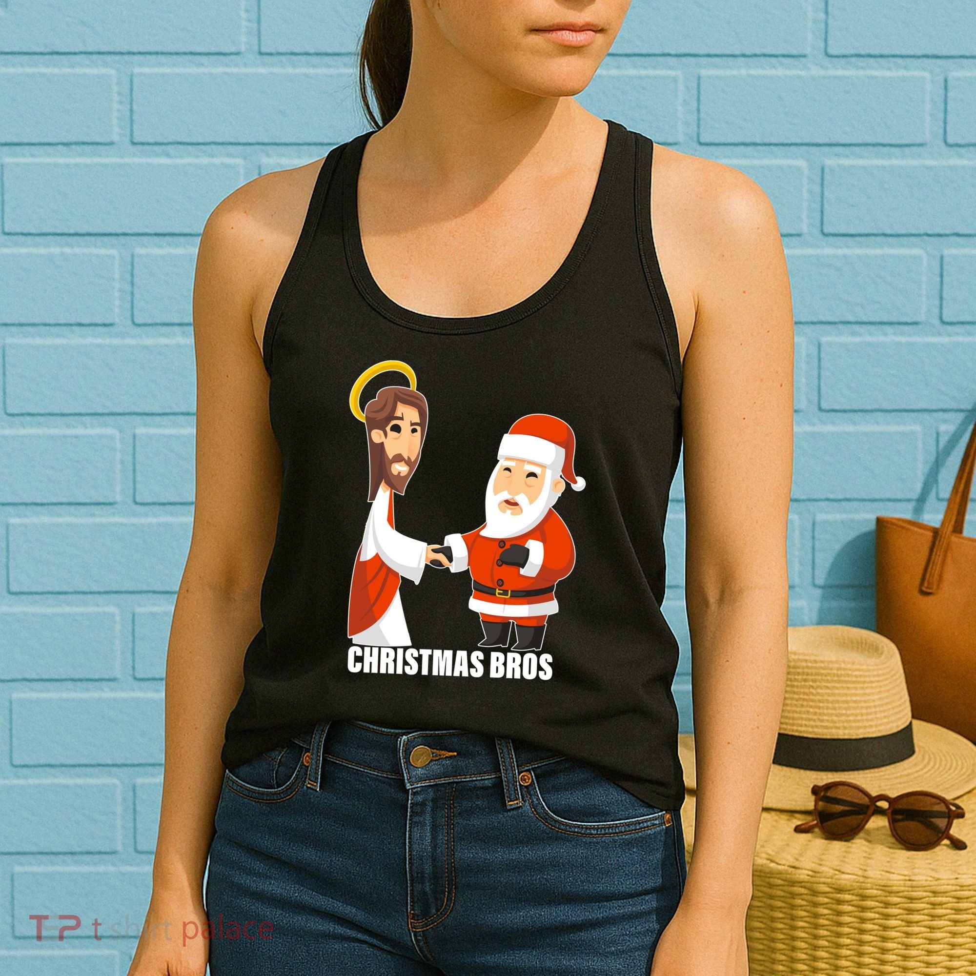 Christmas Bros Jesus And Santa Women's Tank Top