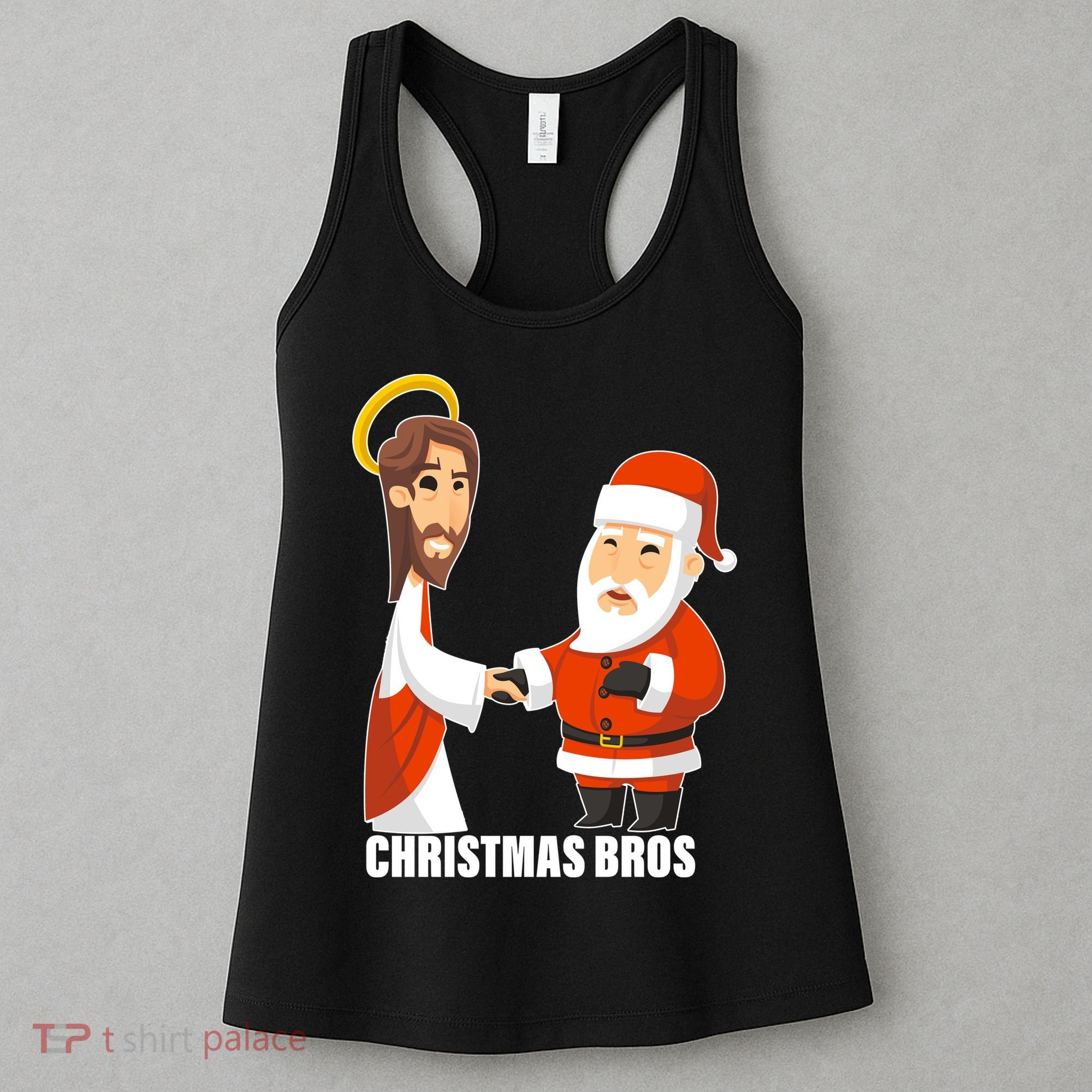 Christmas Bros Jesus And Santa Women's Tank Top