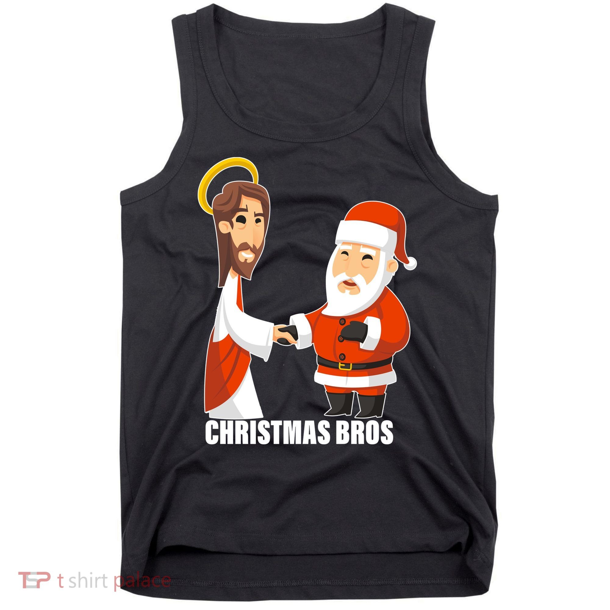 Christmas Bros Jesus And Santa Tank Top