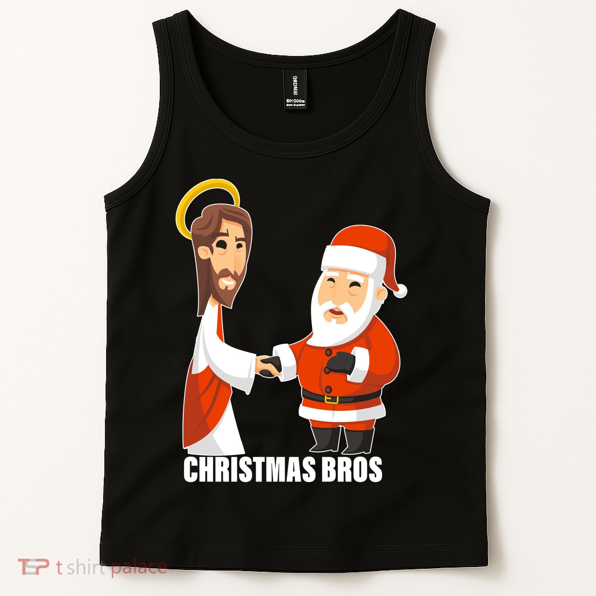Christmas Bros Jesus And Santa Tank Top
