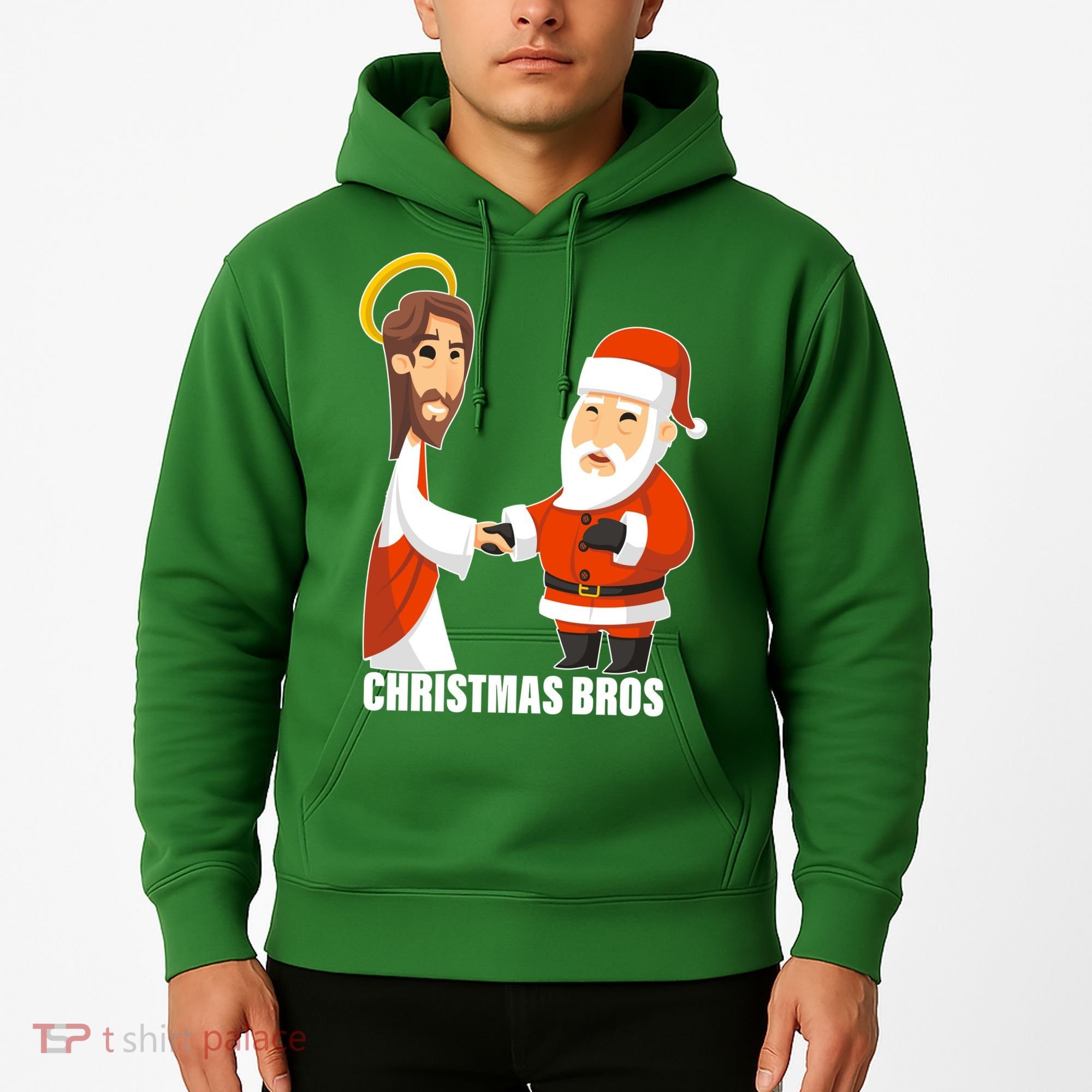 Christmas Bros Jesus And Santa Hoodie