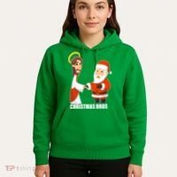 Christmas Bros Jesus And Santa Hoodie thumb 5