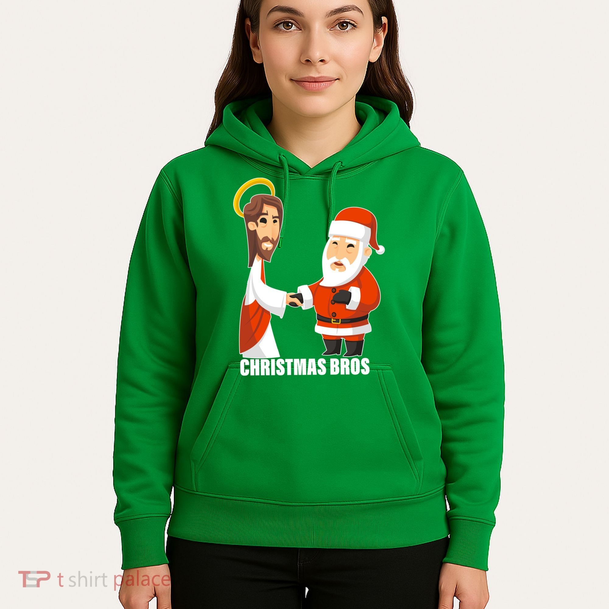 Christmas Bros Jesus And Santa Hoodie