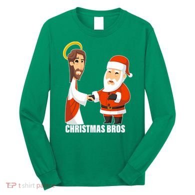 Christmas Bros Jesus And Santa Long Sleeve Shirt