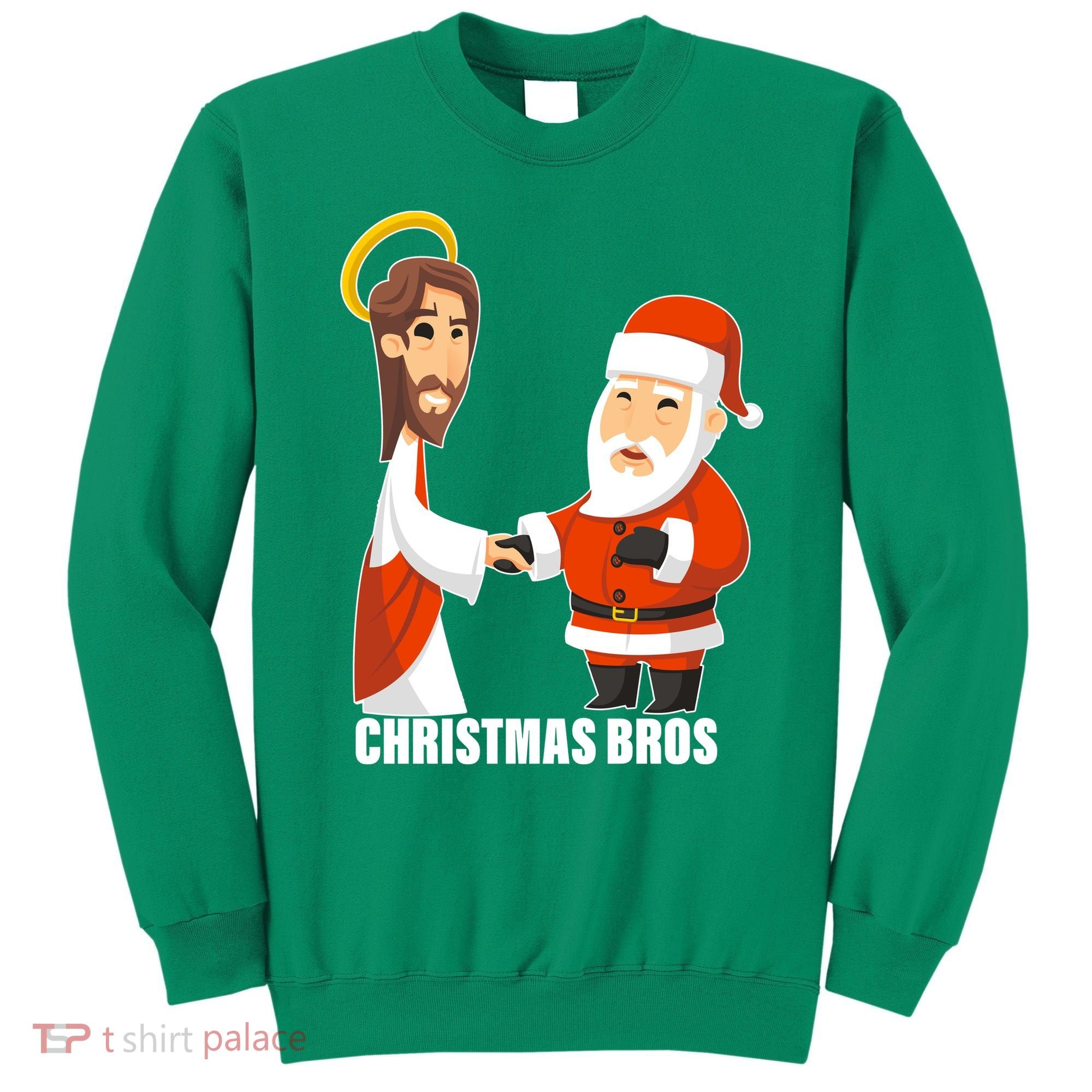 Christmas Bros Jesus And Santa Sweatshirt