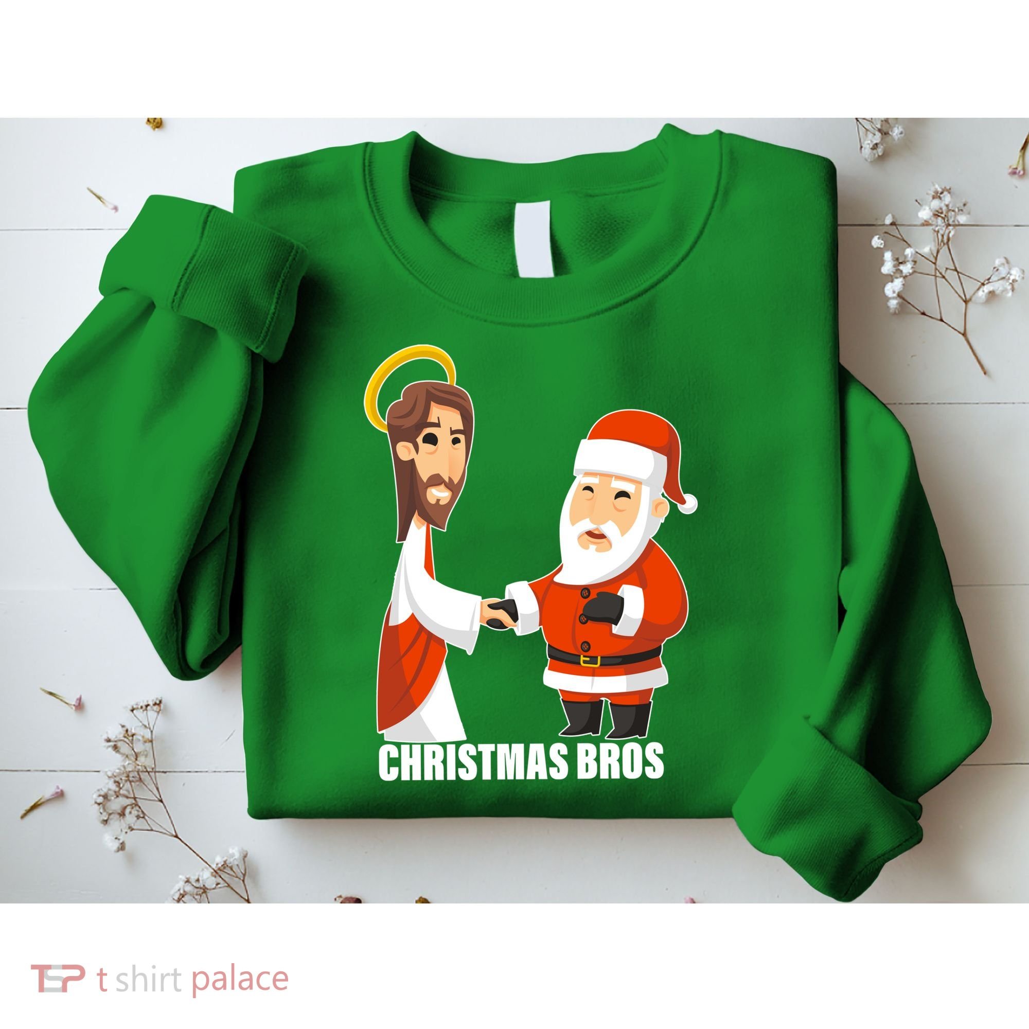 Christmas Bros Jesus And Santa Sweatshirt