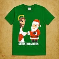 Christmas Bros Jesus And Santa T-Shirt thumb 5