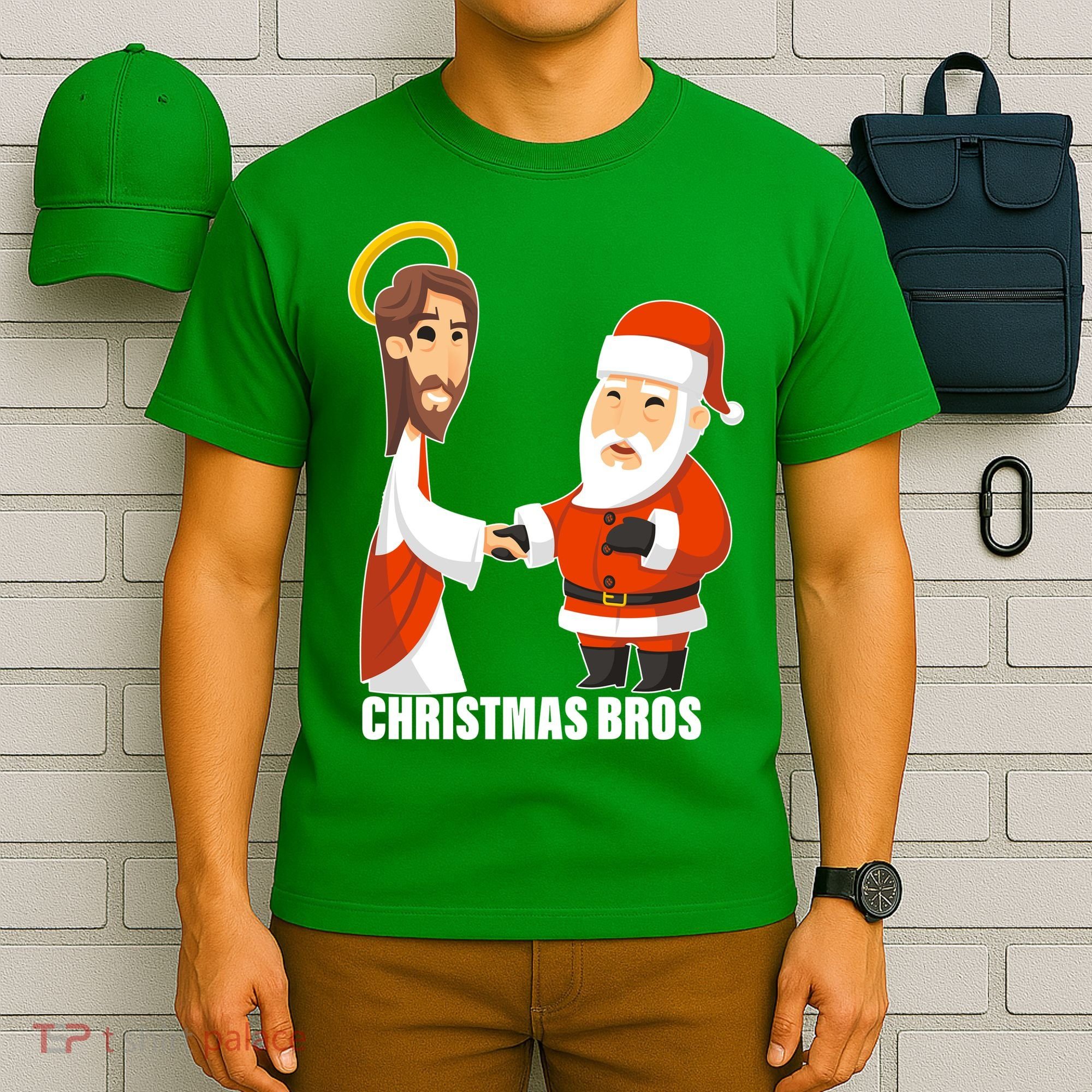 Christmas Bros Jesus And Santa T-Shirt