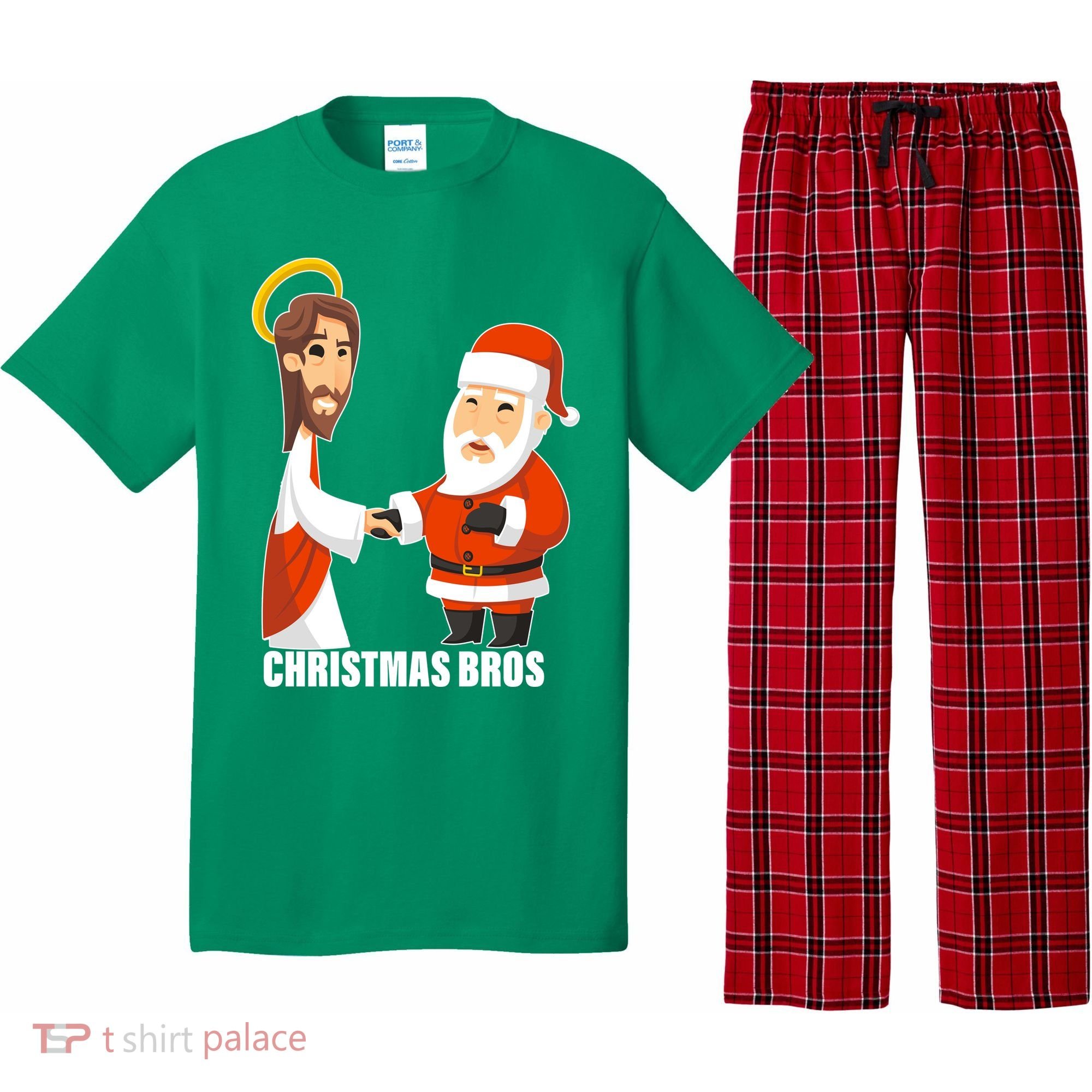 Christmas Bros Jesus And Santa Pajama Set