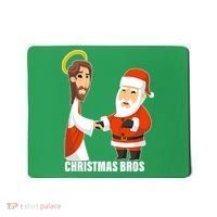 Christmas Bros Jesus And Santa Mousepad thumb 0
