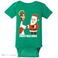 Christmas Bros Jesus And Santa Baby Bodysuit thumb 0