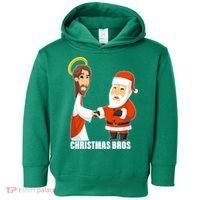 Christmas Bros Jesus And Santa Toddler Hoodie thumb 0