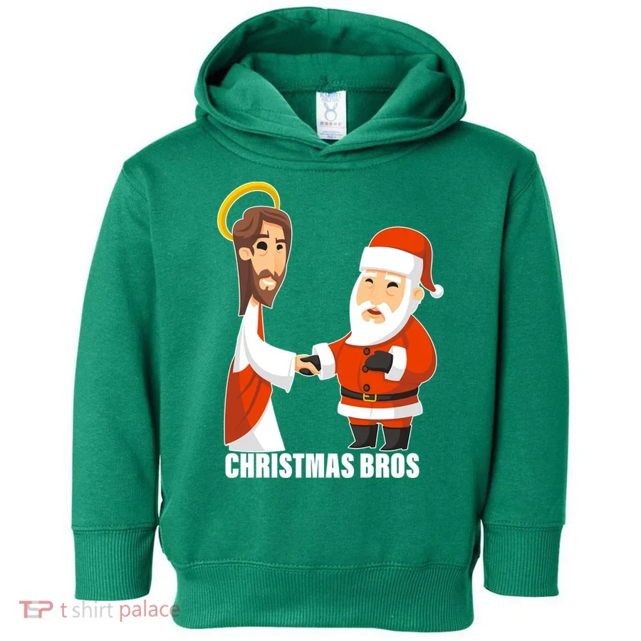 Christmas Bros Jesus And Santa Toddler Hoodie