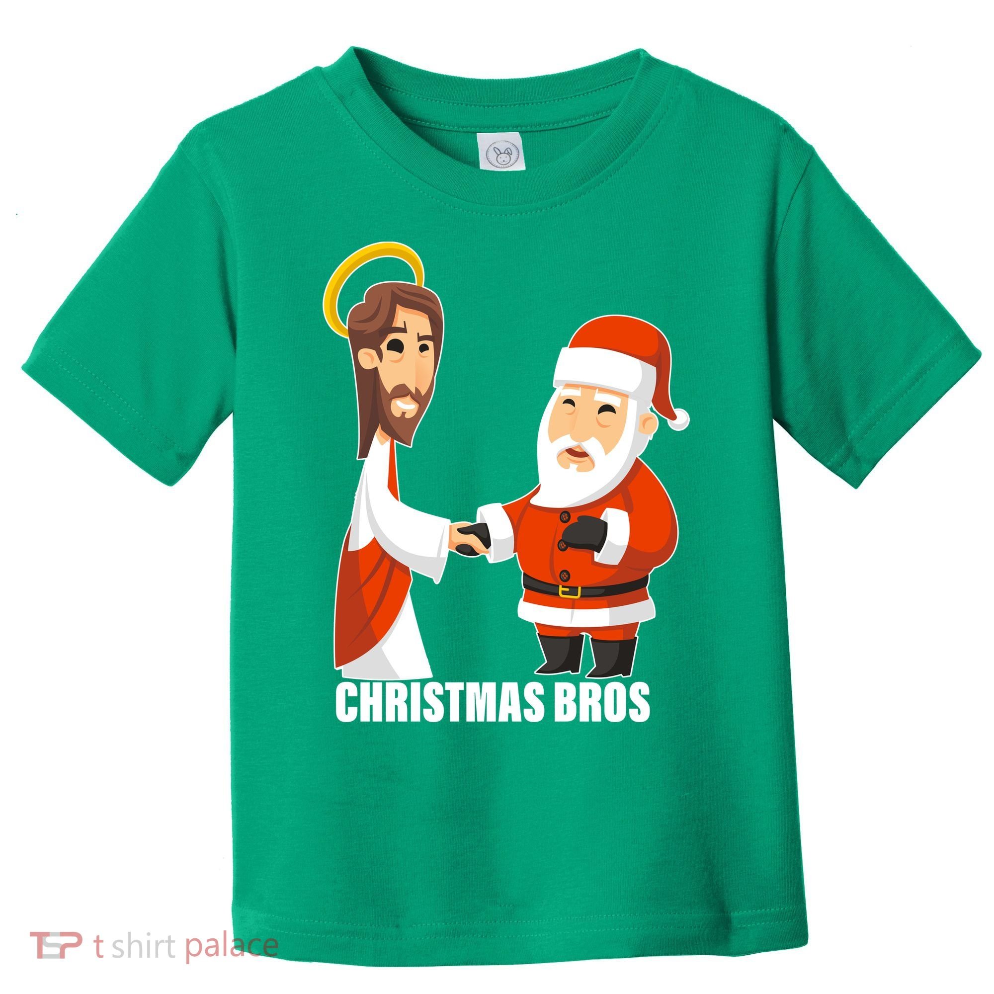 Christmas Bros Jesus And Santa Toddler T-Shirt