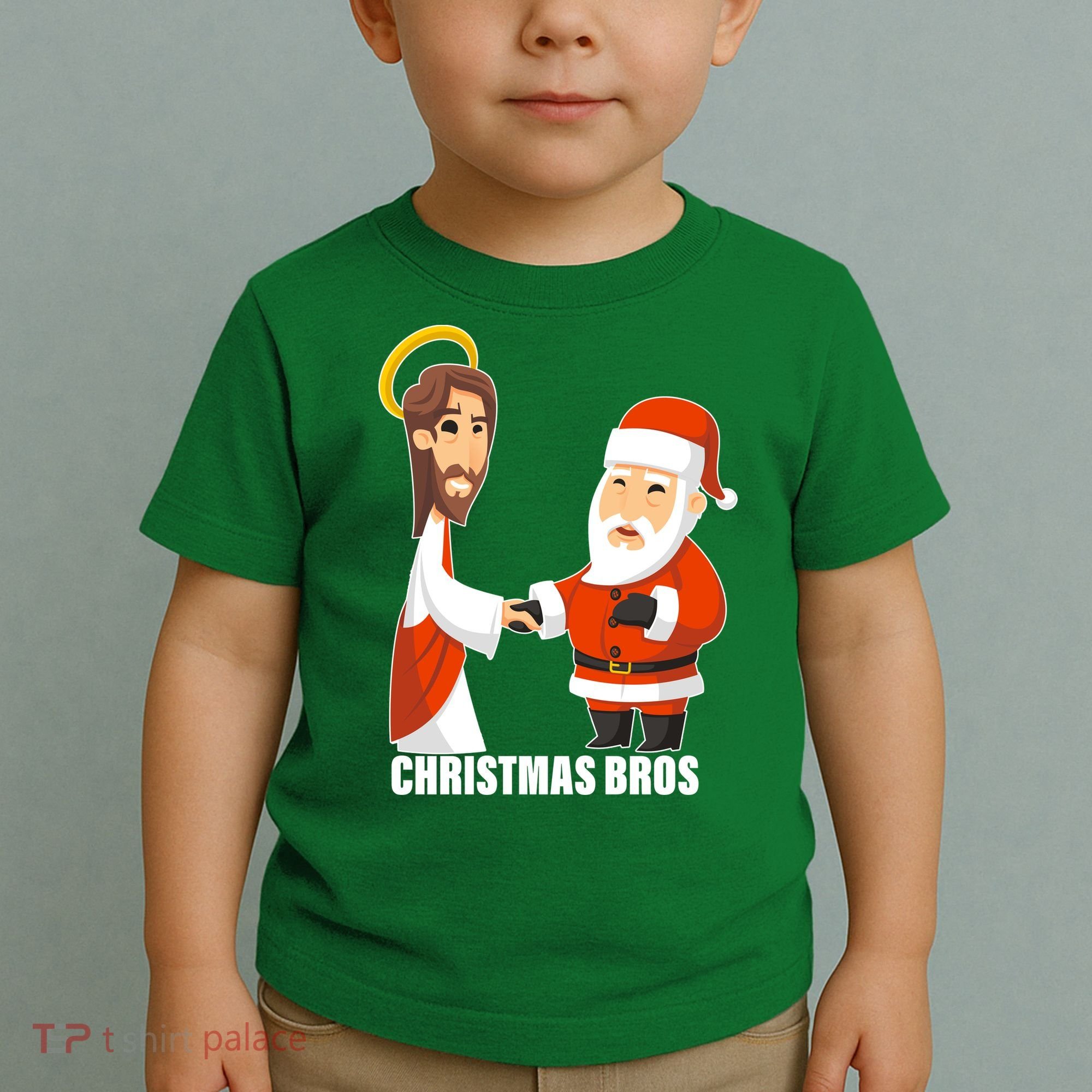 Christmas Bros Jesus And Santa Toddler T-Shirt