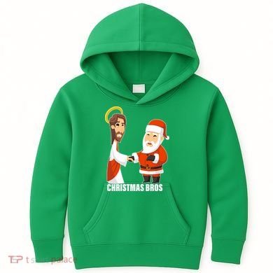 Christmas Bros Jesus And Santa Kids Hoodie