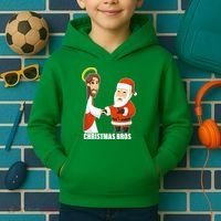 Christmas Bros Jesus And Santa Kids Hoodie thumb 2