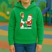 Christmas Bros Jesus And Santa Kids Hoodie thumb 3