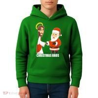 Christmas Bros Jesus And Santa Kids Hoodie thumb 4