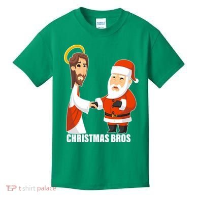 Christmas Bros Jesus And Santa Kids T-Shirt