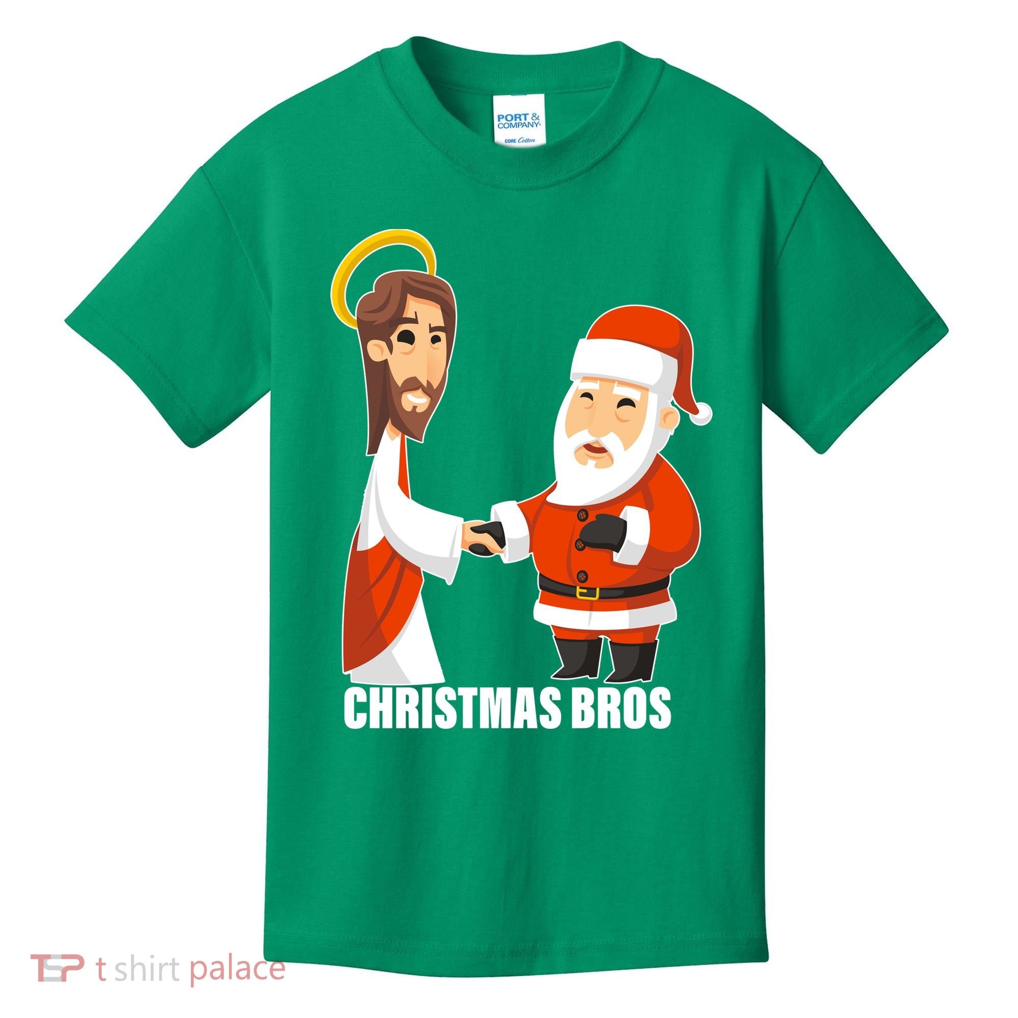 Christmas Bros Jesus And Santa Kids T-Shirt