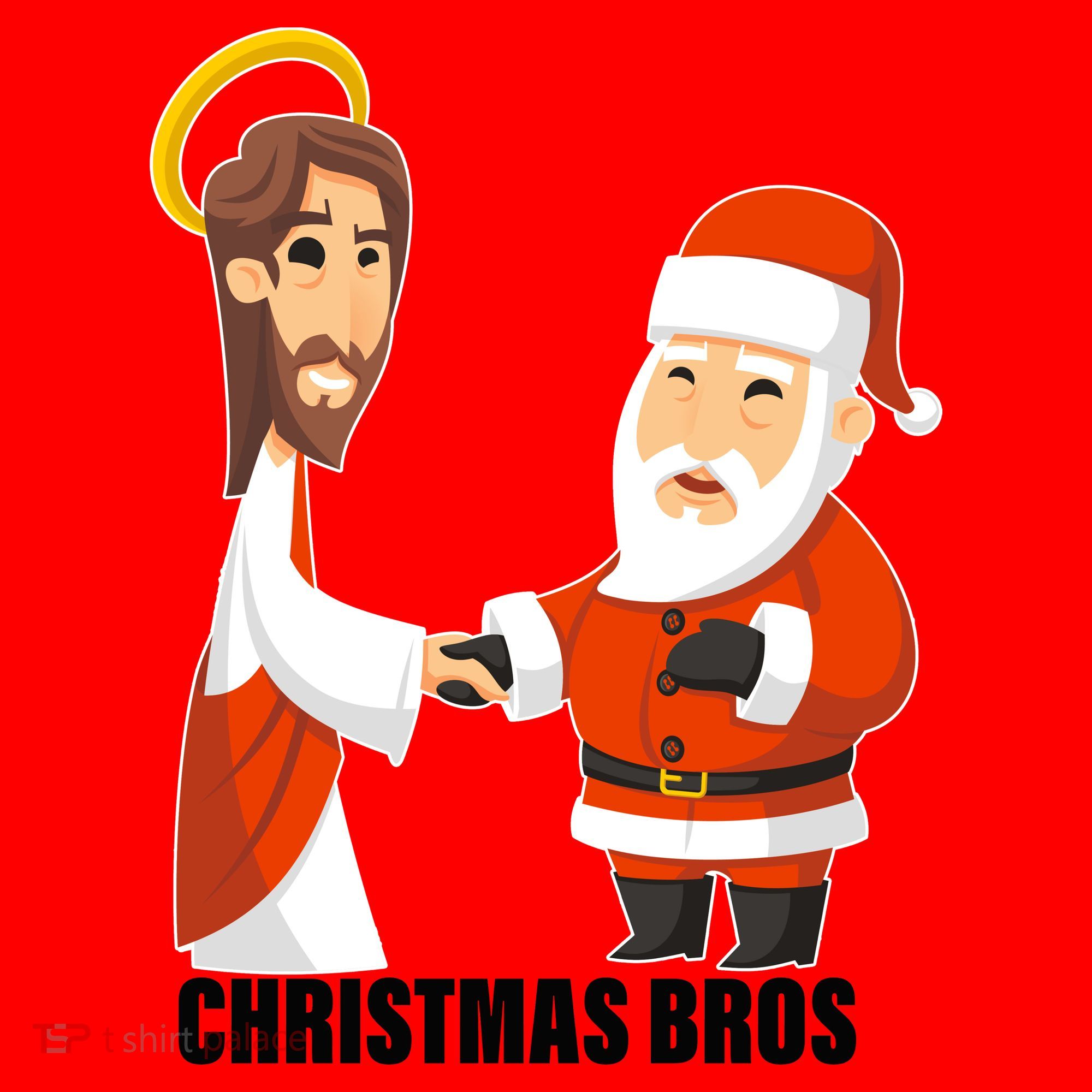 Christmas Bros Jesus And Santa Santa Hat