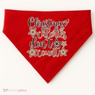 Christmas Calories Don't Count  USA-Made Doggie Bandana