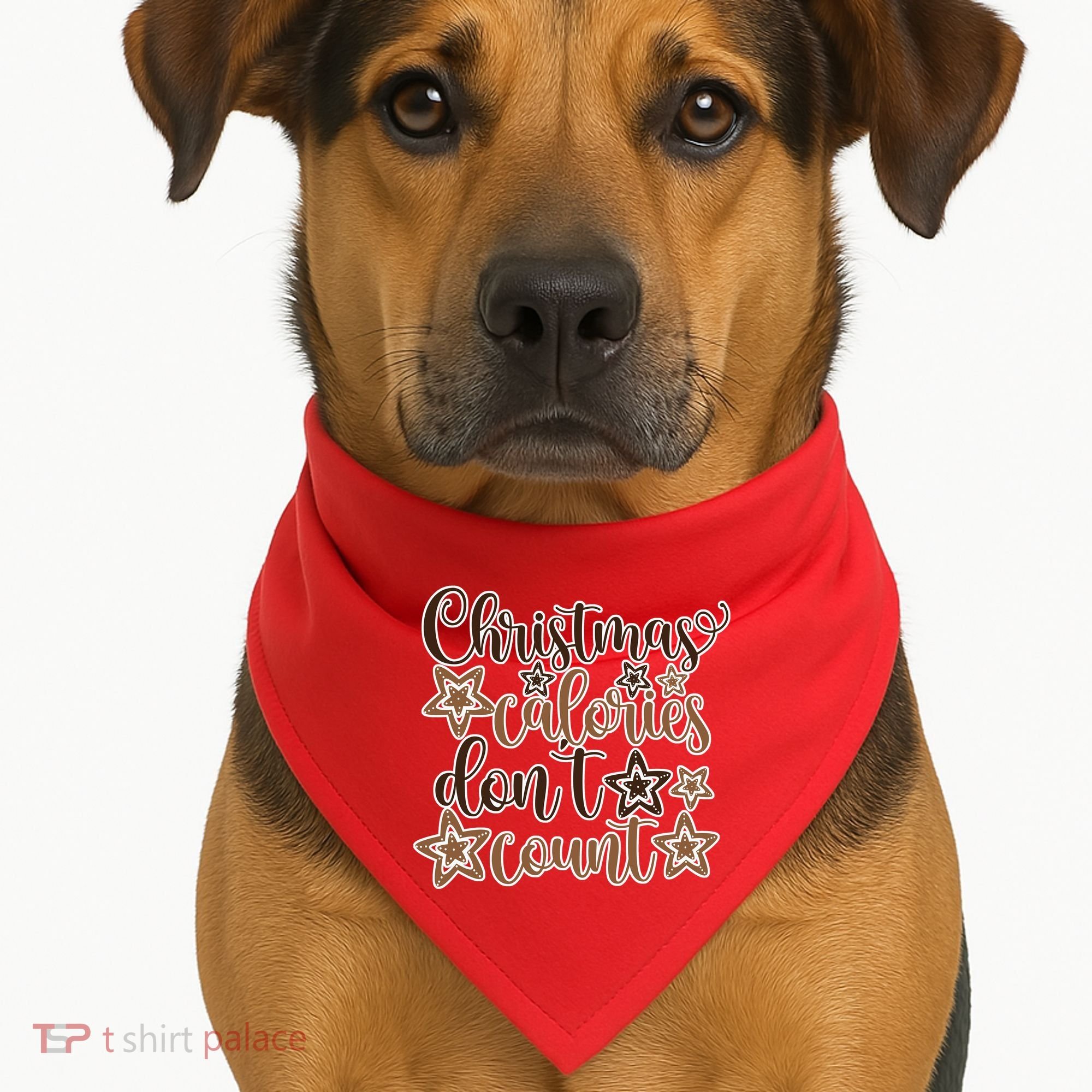 Christmas Calories Don't Count  USA-Made Doggie Bandana