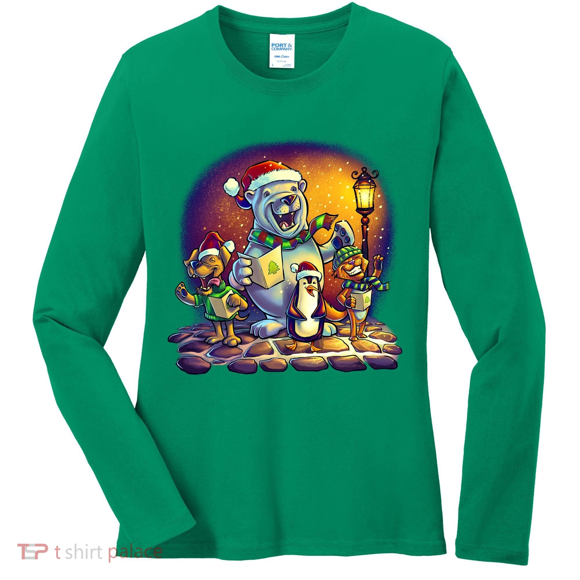 Christmas Carolers Women's Long Sleeve Shirt