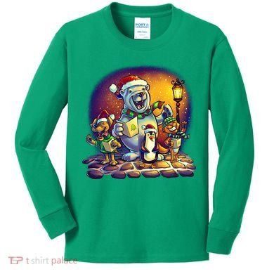 Christmas Carolers Kids Long Sleeve Shirt