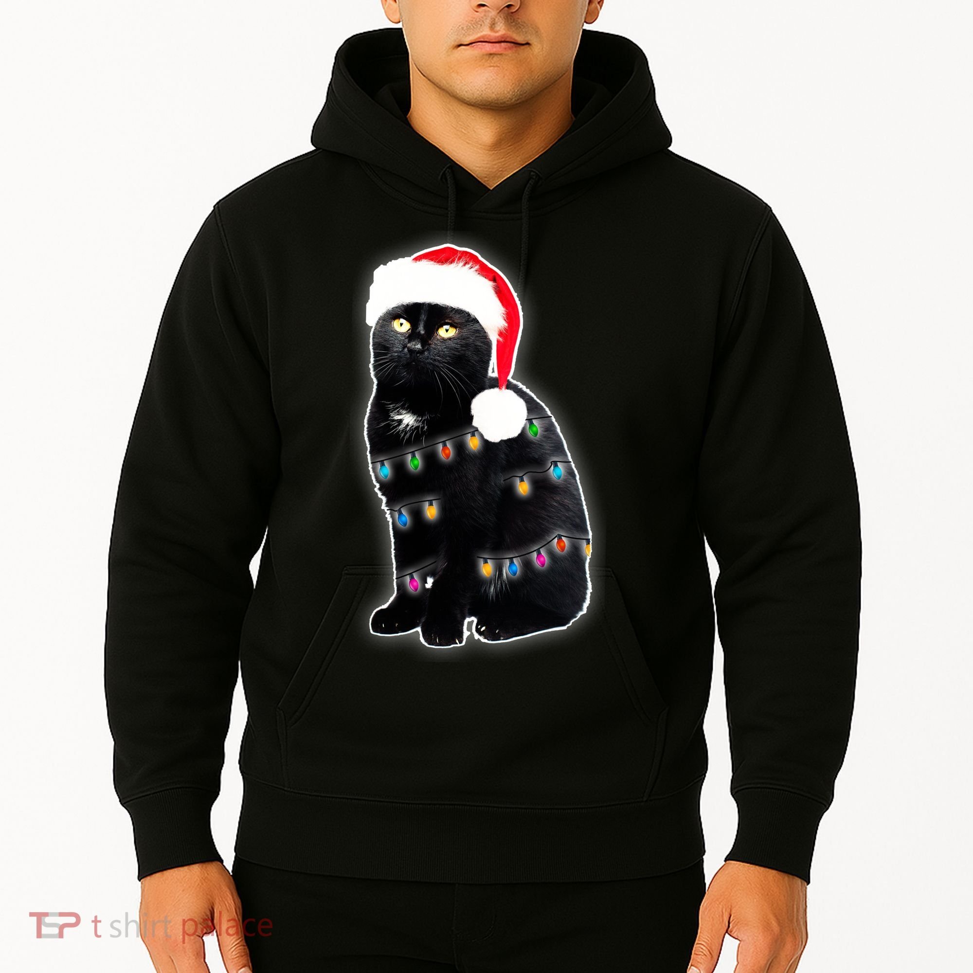 Christmas Cat Lights Hoodie