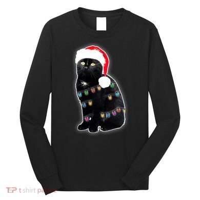 Christmas Cat Lights Long Sleeve Shirt