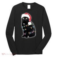 Christmas Cat Lights Long Sleeve Shirt thumb 0