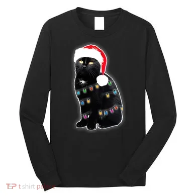 Christmas Cat Lights Long Sleeve Shirt