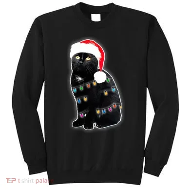 Christmas Cat Lights Sweatshirt