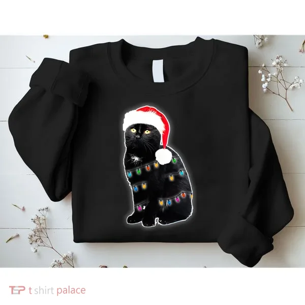 Christmas Cat Lights Sweatshirt