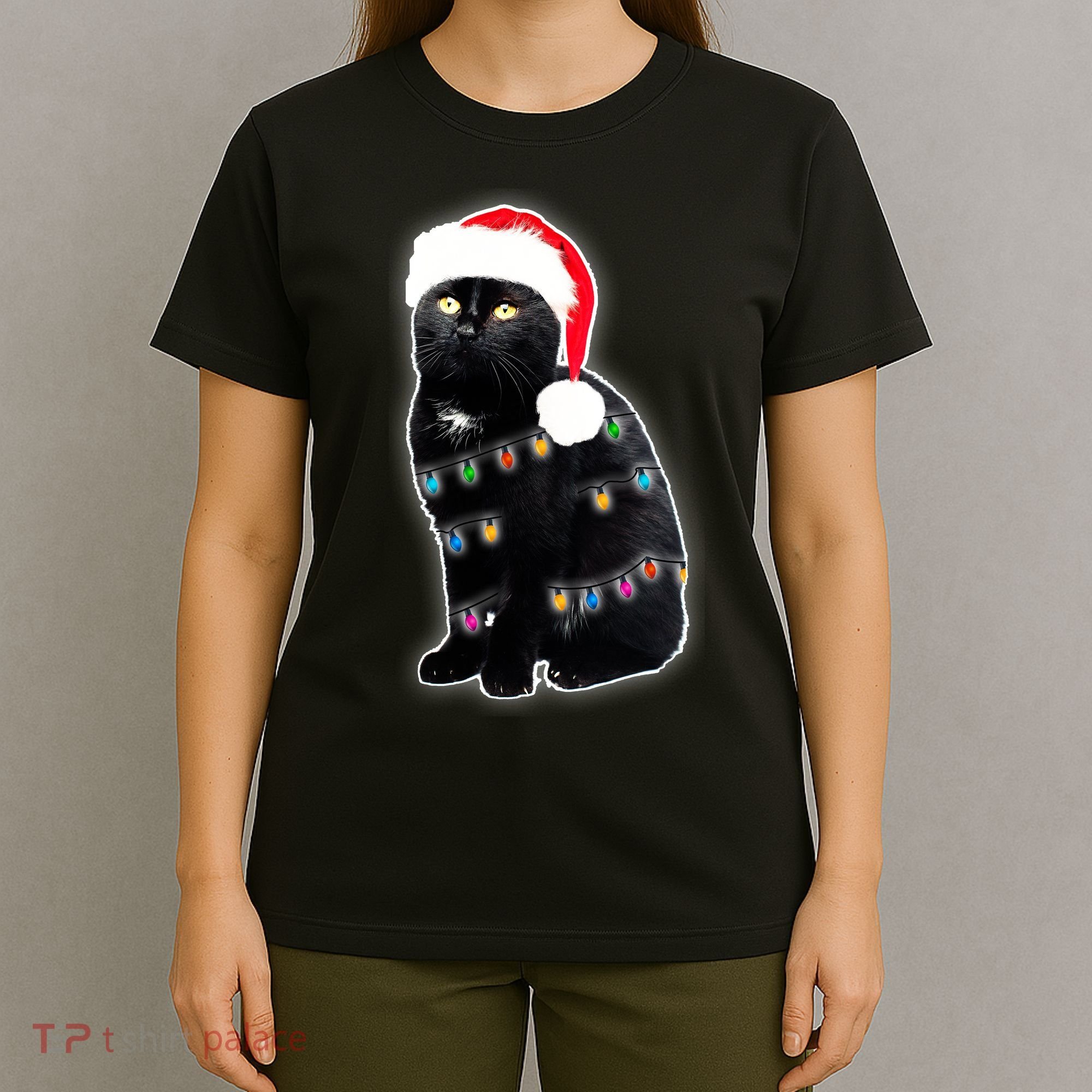 Christmas Cat Lights T-Shirt