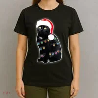 Christmas Cat Lights T-Shirt thumb 4