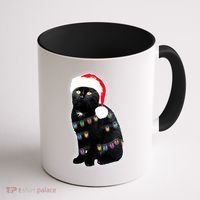 Christmas Cat Lights Coffee Mug thumb 1