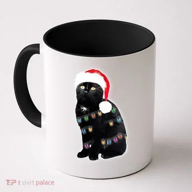 Christmas Cat Lights Coffee Mug